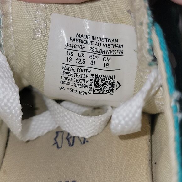 Converse All Star Chuck Taylor CTAS Ox Teal Low Kids Sneakers Size 13 - Picture 10 of 11